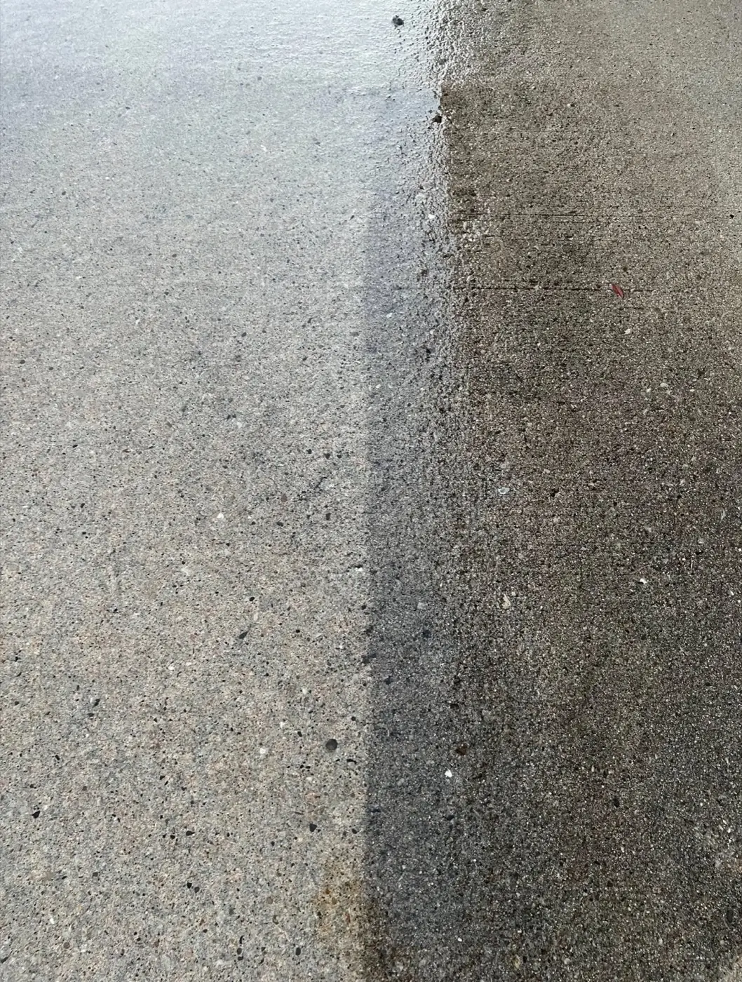 Before & after: concrete cleaning line